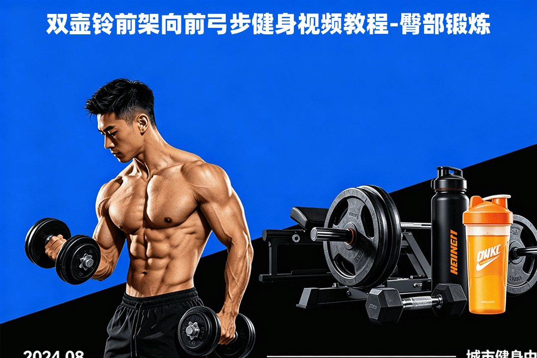 双壶铃前架向前弓步健身视频教程-臀部锻炼