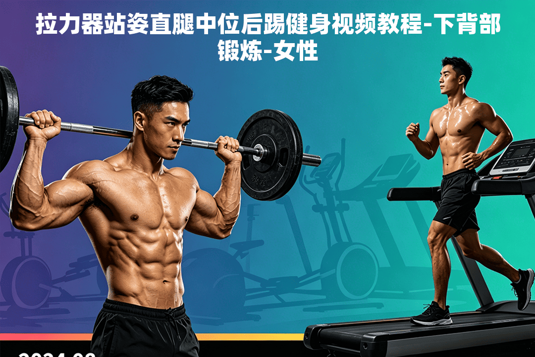 拉力器站姿直腿中位后踢健身视频教程-下背部锻炼