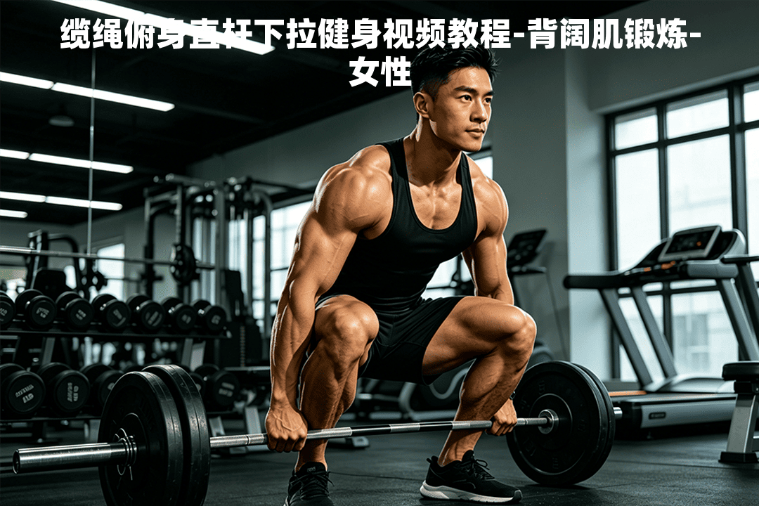 缆绳俯身直杆下拉健身视频教程-背阔肌锻炼