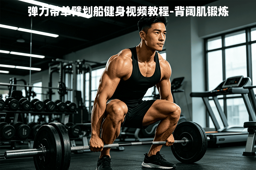 弹力带单臂划船健身视频教程-背阔肌锻炼