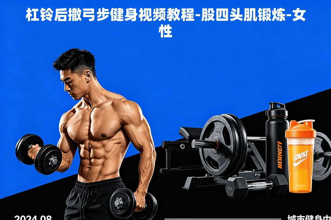 杠铃后撤弓步健身视频教程-股四头肌锻炼