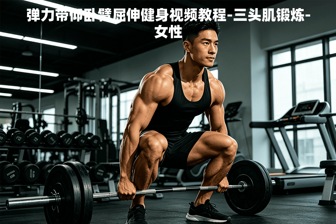 弹力带仰卧臂屈伸健身视频教程-三头肌锻炼