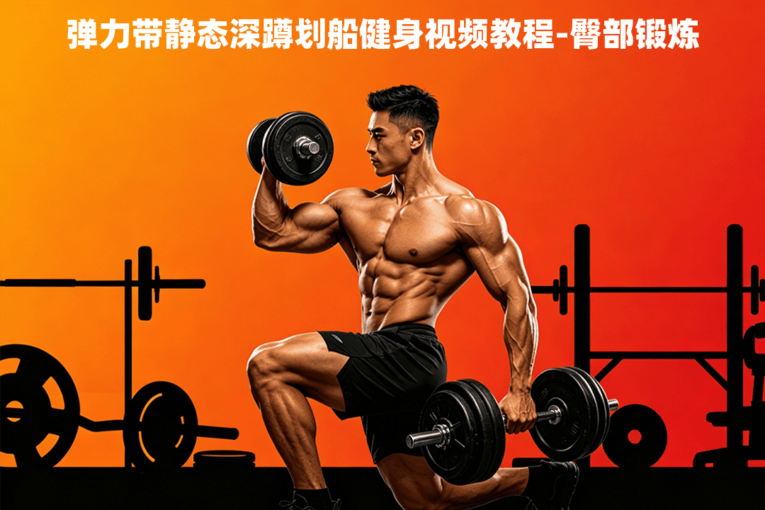 弹力带静态深蹲划船健身视频教程-臀部锻炼