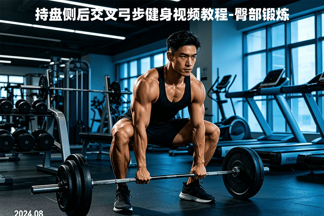 持盘侧后交叉弓步健身视频教程-臀部锻炼