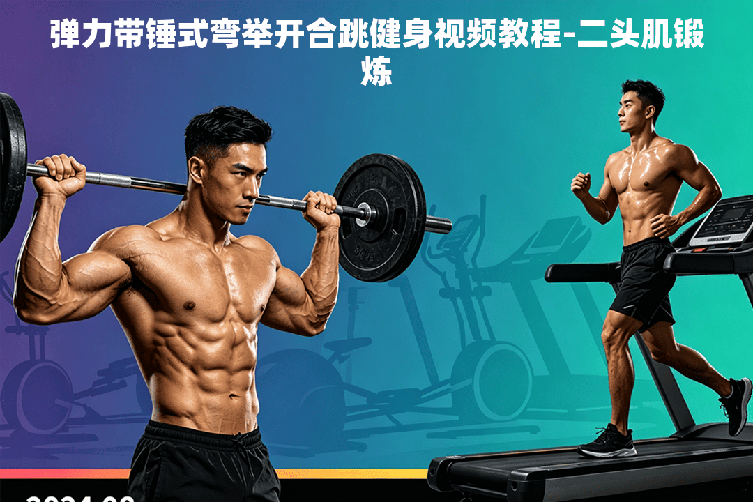 弹力带锤式弯举开合跳健身视频教程-二头肌锻炼