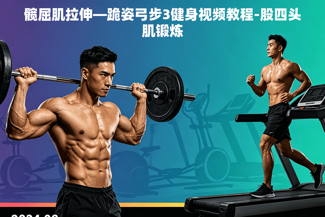 髋屈肌拉伸—跪姿弓步3健身视频教程-股四头肌锻炼