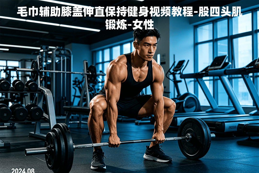 毛巾辅助膝盖伸直保持健身视频教程-股四头肌锻炼