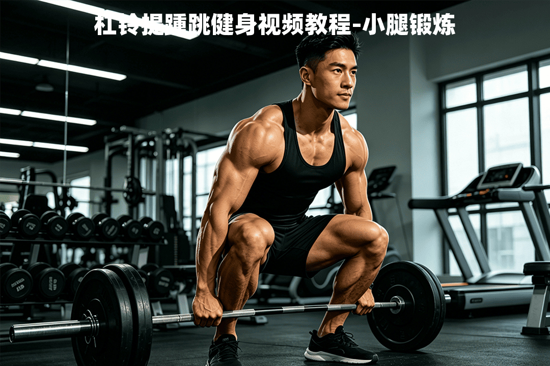 杠铃提踵跳健身视频教程-小腿锻炼