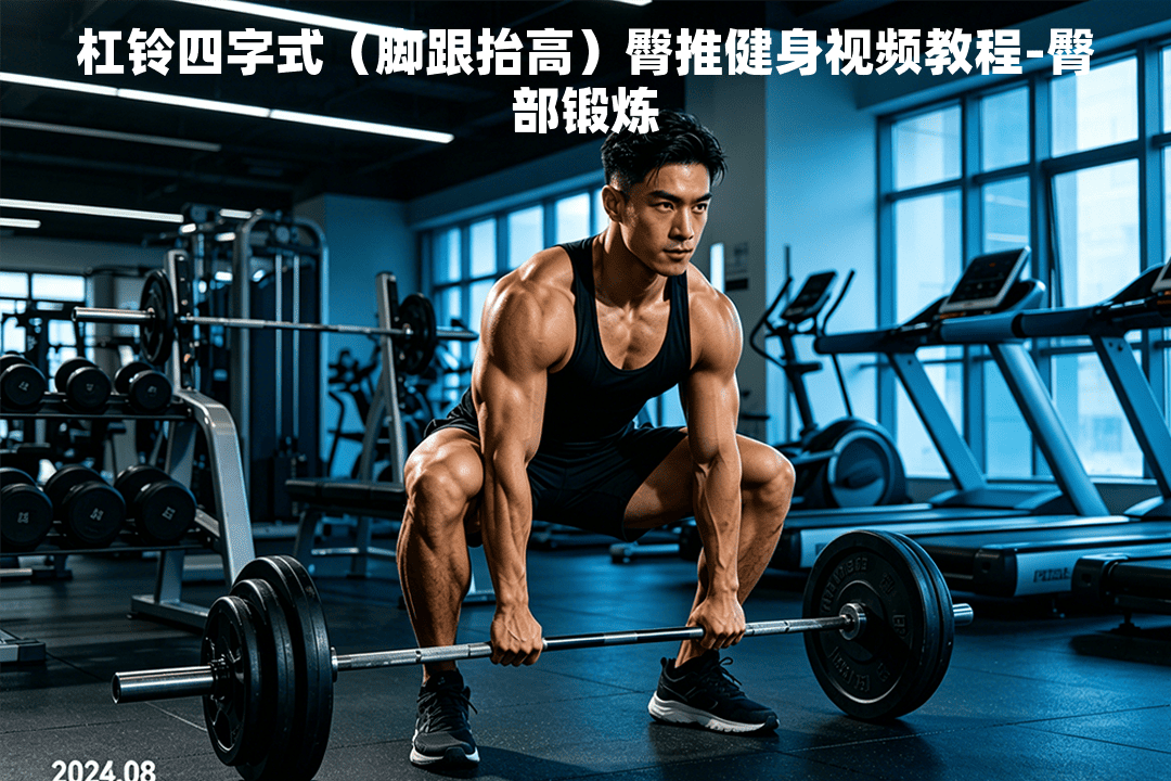杠铃四字式（脚跟抬高）臀推健身视频教程-臀部锻炼