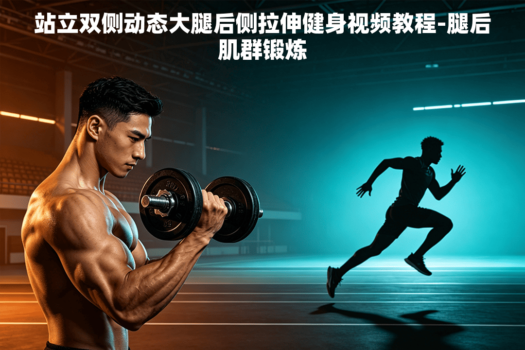 站立双侧动态大腿后侧拉伸健身视频教程-腿后肌群锻炼