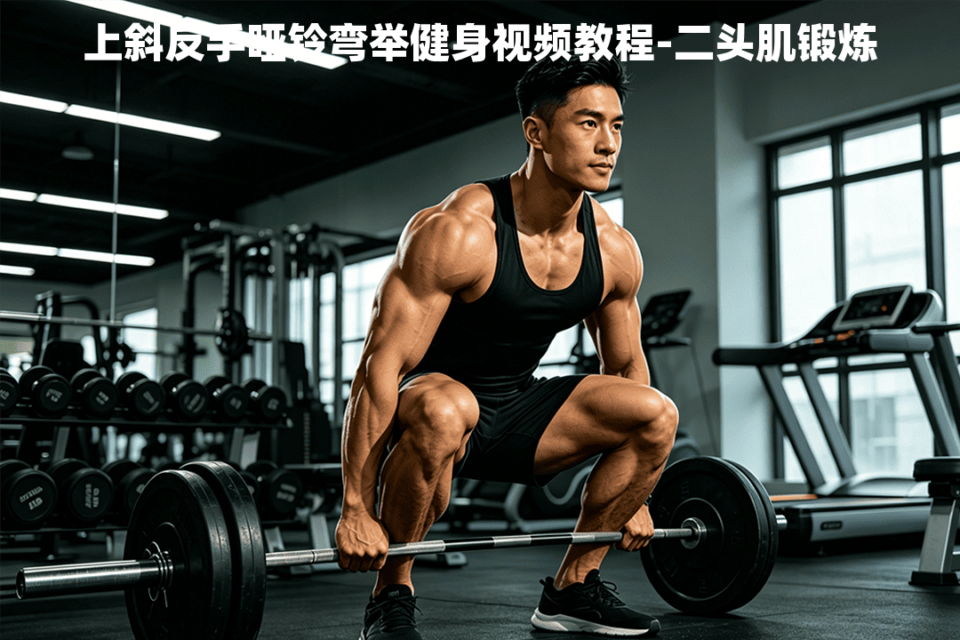 上斜反手哑铃弯举健身视频教程-二头肌锻炼 - 小练场