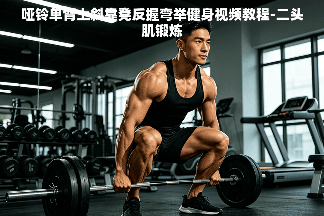 哑铃单臂上斜靠凳反握弯举健身视频教程-二头肌锻炼
