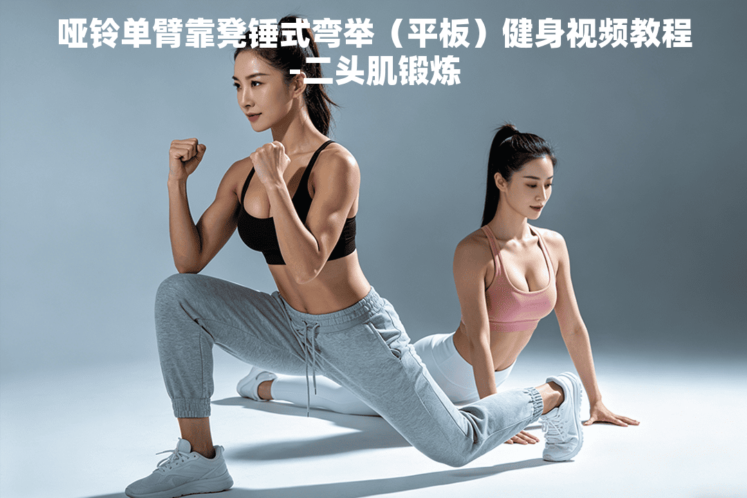 哑铃单臂靠凳锤式弯举（平板）健身视频教程-二头肌锻炼