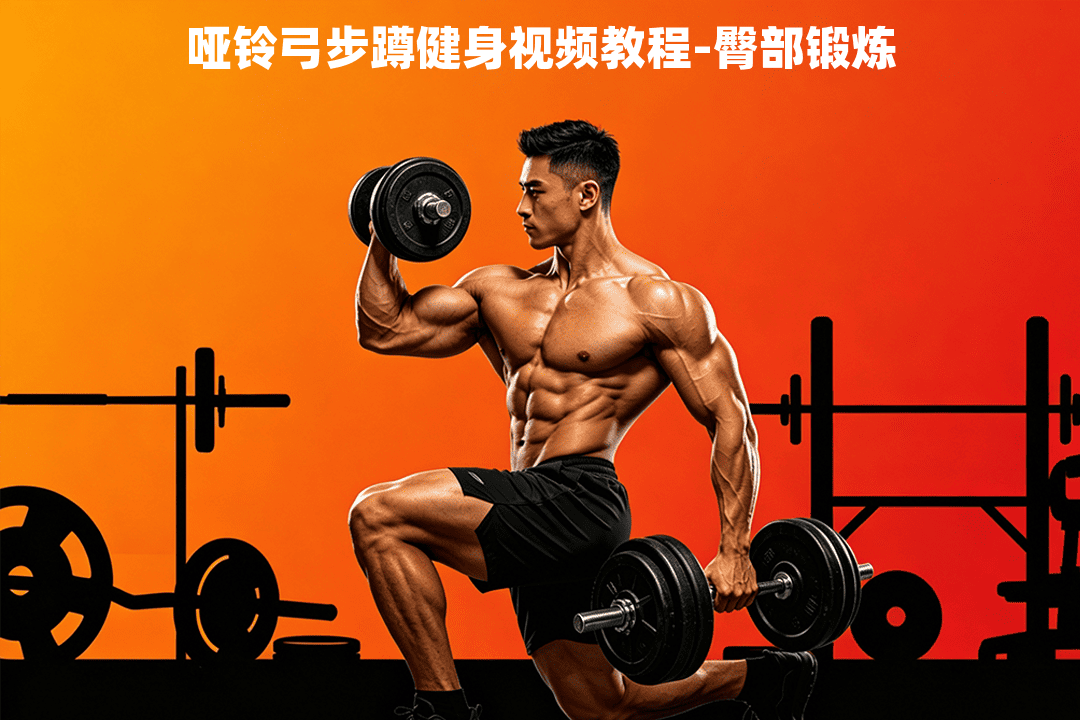 哑铃弓步蹲健身视频教程-臀部锻炼